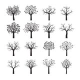 Árvores pretas com folhas Ilustração do vetor Imagens de Stock Árvores pretas com folhas Ilustração do vetor Imagens de Stock