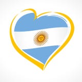 Älska det Argentina emblemet, självständighetsdagenbaner med hjärta i nationsflaggafärg vektor illustrationer Älska det Argentina emblemet, självständighetsdagenbaner med hjärta i nationsflaggafärg vektor illustrationer