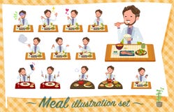 Åldrades den lösa mitt för plan typ men_Meal vektor illustrationer Åldrades den lösa mitt för plan typ men_Meal vektor illustrationer