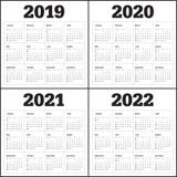 År 2019 2020 2021 för vektordesign för 2022 kalender mall vektor illustrationer År 2019 2020 2021 för vektordesign för 2022 kalender mall vektor illustrationer