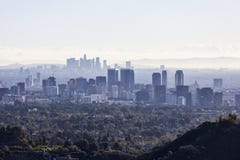 Århundradestad och i stadens centrum Los Angeles smog arkivbild Århundradestad och i stadens centrum Los Angeles smog arkivbild