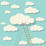 échelle touchant le nuage dans le ciel illustration stock échelle touchant le nuage dans le ciel illustration stock