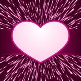 Éclat pourpré rose de lumière, feux d'artifice avec le fram de coeur illustration stock Éclat pourpré rose de lumière, feux d'artifice avec le fram de coeur illustration stock