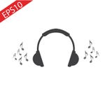 Écouteurs de musique d'isolement sur un fond blanc illustration stock Écouteurs de musique d'isolement sur un fond blanc illustration stock