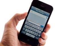 Écran de message avec texte de l'iPhone 4 d'Apple Écran de message avec texte de l'iPhone 4 d'Apple