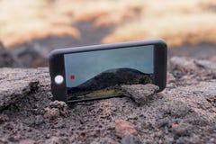 Écran des tirs de dispositif de smartphone visuels photographie stock libre de droits Écran des tirs de dispositif de smartphone visuels photographie stock libre de droits