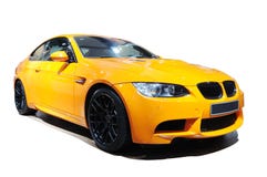 Édition jaune de tigre de BMW m3 de véhicule images libres de droits Édition jaune de tigre de BMW m3 de véhicule images libres de droits