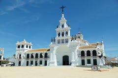 Église célèbre de Rocio à Huelva, Andalousie image stock Église célèbre de Rocio à Huelva, Andalousie image stock
