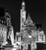 Église de St Etienne du Mont à Paris la nuit dans le 5ème secteur Images libres de droits Église de St Etienne du Mont à Paris la nuit dans le 5ème secteur Images libres de droits