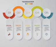 élément infographic de chronologie de 5 étapes 5 étapes infographic, bannière de vecteur peuvent être employées pour la dispositi illustration libre de droits élément infographic de chronologie de 5 étapes 5 étapes infographic, bannière de vecteur peuvent être employées pour la dispositi illustration libre de droits