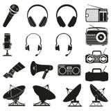 17 éléments blancs noirs de télécommunication illustration libre de droits 17 éléments blancs noirs de télécommunication illustration libre de droits