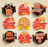 Éléments de gril d'aliments de préparation rapide et de BBQ illustration libre de droits Éléments de gril d'aliments de préparation rapide et de BBQ illustration libre de droits