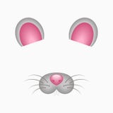 Éléments de visage de souris - oreilles, nez et dents La photo et la vidéo de Selfie dressent une carte le filtre avec le masque illustration de vecteur Éléments de visage de souris - oreilles, nez et dents La photo et la vidéo de Selfie dressent une carte le filtre avec le masque illustration de vecteur