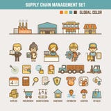 Éléments infographic de chaîne d'approvisionnements illustration stock Éléments infographic de chaîne d'approvisionnements illustration stock