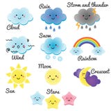Éléments mignons de temps et de ciel La lune, le soleil, la pluie et les nuages de Kawaii dirigent l'illustration pour les enfant illustration libre de droits Éléments mignons de temps et de ciel La lune, le soleil, la pluie et les nuages de Kawaii dirigent l'illustration pour les enfant illustration libre de droits