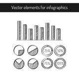 Éléments tirés par la main de vecteur pour le diagramme le rapport d'infographics ou de gestion wriiten à disposition le style él illustration stock Éléments tirés par la main de vecteur pour le diagramme le rapport d'infographics ou de gestion wriiten à disposition le style él illustration stock