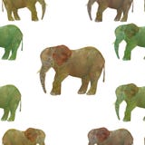 Éléphant Aquarelle sans couture animale de modèle de résumé sur le fond gris illustration stock Éléphant Aquarelle sans couture animale de modèle de résumé sur le fond gris illustration stock