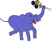 Éléphant de bande dessinée avec l'illustration eps10 de vecteur de fleurs illustration stock Éléphant de bande dessinée avec l'illustration eps10 de vecteur de fleurs illustration stock
