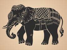 Éléphant noir de guerre - vecteur thaïlandais de conception d'art traditionnel illustration de vecteur Éléphant noir de guerre - vecteur thaïlandais de conception d'art traditionnel illustration de vecteur