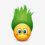 Émoticône mignonne avec les cheveux verts - emoji - dirigez l'illustration Photos libres de droits Émoticône mignonne avec les cheveux verts - emoji - dirigez l'illustration Photos libres de droits