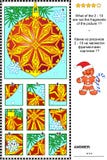 Énigme visuelle d'ornement de Noël - que n'appartient pas ? Image stock Énigme visuelle d'ornement de Noël - que n'appartient pas ? Image stock