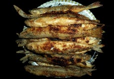 Éperlan savoureux frit frais de poissons photographie stock libre de droits Éperlan savoureux frit frais de poissons photographie stock libre de droits