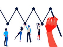 Équipe d'affaires se dirigeant au graphique tiré de données Concept d'affaires d'illustration de vecteur illustration stock Équipe d'affaires se dirigeant au graphique tiré de données Concept d'affaires d'illustration de vecteur illustration stock