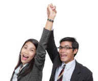 Équipe réussie encourageante d'affaires Images libres de droits Équipe réussie encourageante d'affaires Images libres de droits