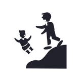 Équipez pousser le signe et le symbole de vecteur d'icône d'enfant d'isolement sur le blanc illustration de vecteur Équipez pousser le signe et le symbole de vecteur d'icône d'enfant d'isolement sur le blanc illustration de vecteur