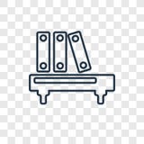 Étagère avec l'icône linéaire de vecteur de concept de livres d'isolement sur le tran illustration libre de droits Étagère avec l'icône linéaire de vecteur de concept de livres d'isolement sur le tran illustration libre de droits