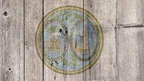 État d'USA Carolina Seal Wooden Fence du sud illustration libre de droits État d'USA Carolina Seal Wooden Fence du sud illustration libre de droits