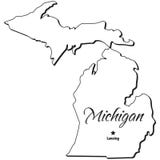 État de contour de Michigan illustration libre de droits État de contour de Michigan illustration libre de droits
