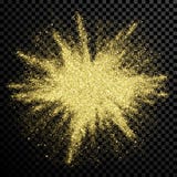 Étincelles brillantes de poudre de scintillement d'or sur le fond transparent de vecteur illustration libre de droits Étincelles brillantes de poudre de scintillement d'or sur le fond transparent de vecteur illustration libre de droits