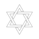 Étoile de David Signe de Hexagram Symbole d'identité et de judaïsme juifs Illustration blanche plate simple avec le noir mince illustration de vecteur Étoile de David Signe de Hexagram Symbole d'identité et de judaïsme juifs Illustration blanche plate simple avec le noir mince illustration de vecteur