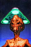Étranger d'UFO peint illustration stock Étranger d'UFO peint illustration stock