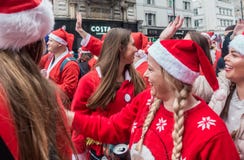 Événement de SantaCon à Londres photos stock Événement de SantaCon à Londres photos stock