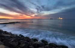 Één nacht in strand royalty-vrije stock afbeeldingen Één nacht in strand royalty-vrije stock afbeeldingen