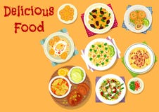 Ícone apetitoso dos pratos para o projeto do menu do almoço ilustração stock Ícone apetitoso dos pratos para o projeto do menu do almoço ilustração stock