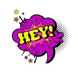 Ícone cômico de Art Style Hey Expression Text do PNF da bolha do bate-papo do discurso ilustração royalty free Ícone cômico de Art Style Hey Expression Text do PNF da bolha do bate-papo do discurso ilustração royalty free
