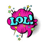 Ícone cômico de Art Style Lol Expression Text do PNF da bolha do bate-papo do discurso ilustração royalty free Ícone cômico de Art Style Lol Expression Text do PNF da bolha do bate-papo do discurso ilustração royalty free