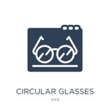 ícone circular dos vidros no estilo na moda do projeto ícone circular dos vidros isolado no fundo branco ícone circular do vetor ilustração royalty free ícone circular dos vidros no estilo na moda do projeto ícone circular dos vidros isolado no fundo branco ícone circular do vetor ilustração royalty free