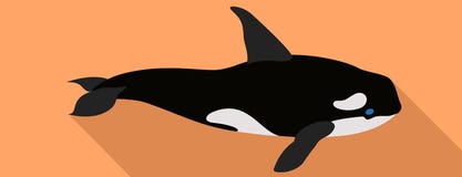 Ícone da baleia da orca, estilo liso ilustração do vetor Ícone da baleia da orca, estilo liso ilustração do vetor