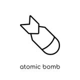 Ícone da bomba atômica Bomba atômica i do vetor linear liso moderno na moda ilustração royalty free Ícone da bomba atômica Bomba atômica i do vetor linear liso moderno na moda ilustração royalty free
