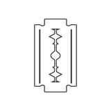 Ícone da lâmina de lâmina da segurança Elemento do barbeiro para o conceito e o ícone móveis dos apps da Web Esboço, linha fina í ilustração do vetor Ícone da lâmina de lâmina da segurança Elemento do barbeiro para o conceito e o ícone móveis dos apps da Web Esboço, linha fina í ilustração do vetor