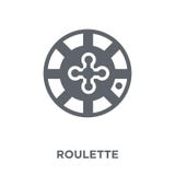 Ícone da roleta da coleção do entretenimento ilustração stock Ícone da roleta da coleção do entretenimento ilustração stock