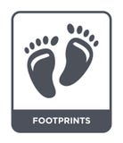 ícone das pegadas no estilo na moda do projeto ícone das pegadas isolado no fundo branco ícone do vetor das pegadas simples e mod ilustração stock ícone das pegadas no estilo na moda do projeto ícone das pegadas isolado no fundo branco ícone do vetor das pegadas simples e mod ilustração stock