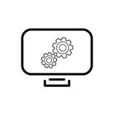 Ícone de ajustamento da tevê ilustração stock Ícone de ajustamento da tevê ilustração stock