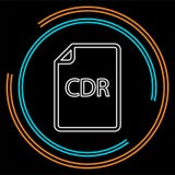 Ícone de documento dos CDR da transferência - formato de arquivo do vetor ilustração royalty free Ícone de documento dos CDR da transferência - formato de arquivo do vetor ilustração royalty free
