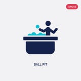ícone de duas cores do vetor do poço da bola da atividade e do conceito dos passatempos o símbolo azul isolado do sinal do vetor ilustração royalty free ícone de duas cores do vetor do poço da bola da atividade e do conceito dos passatempos o símbolo azul isolado do sinal do vetor ilustração royalty free