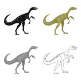 Ícone de Gallimimus do dinossauro no estilo dos desenhos animados isolado no fundo branco Dinossauros e vetor pré-histórico do es Fotografia de Stock Ícone de Gallimimus do dinossauro no estilo dos desenhos animados isolado no fundo branco Dinossauros e vetor pré-histórico do es Fotografia de Stock